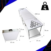 Beercup Table Beer Pong LED, Table Biere Pong pour les Soirées d