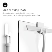 Rasqueta limpiacristales limpiamamparas de ducha Blaze Rasqueta  limpiacristalesEscobilla de baño Escobilla de cristal Flitsche, 23 cm, con 3 soportes, silicona, núcleo de acero inoxidable