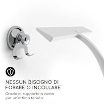 Blaze - Tergivetro, lavavetri per doccia tergicristallo, 23 cm, Con 3  supporti, Silicone, Nucleo in acciaio inox, Ergonomico, Antiscivolo