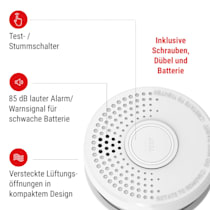 Smoke Detector Mount Bundle Rauchmelder Magnethalter Set Feuermelder mit  Magnethalterung, DOF39 Rauchmelder, Warnsignal: 85 dB, Abdeckung bis 30  m², Batteriebetrieben, 9V Blockbatterie