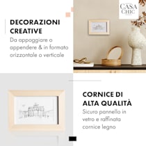 Cornice Clapton, Quadrata, Dimensioni: 18 x 18 x 2 cm, Per immagini da 15  x 15 cm, Con passepartout per foto da 10 x 10 cm, Frontale in vetro, Da  appoggiare o appendere alla parete