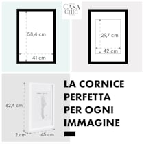 Cornice Everton, Rettangolare, Formato verticale o orizzontale, Dimensioni: 62,4 x 45 x 2 cm, Per foto DIN A2 da 58,4 x 41 cm, Con  passepartout per foto DIN A3