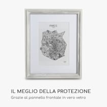 Cornice Clapton, Quadrata, Dimensioni: 28 x 28 x 2 cm, Per immagini da  24,4 x 24,4 cm, Con passepartout per foto da 17,8 x 17,8 cm, Frontale in  vetro, Da appoggiare o appendere alla parete