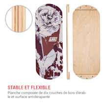 Indoorboard skate planche d'équilibre + tapis + rouleau bois / liège noir