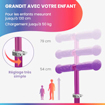 ONE Deluxe Trottinette enfants Scooter Kickboard, 3-6 ans, direction par  gravité, roues LED avec dynamo, jusqu'à 50 kg, jusqu'à env. 130 cm, pliable, guidon réglable en hauteur De luxe