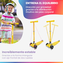 ONE Deluxe Monopatín para niños Patinete para niños Monopatín infantil, 3-6  años, Dirección por gravedad, Ruedas led con funcionamiento de dinamo, Hasta 50 kg de peso