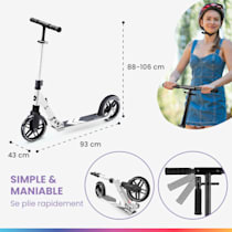 Trottinette FIVE, à partir de 10 ans, pour une taille de120 - 190 cm, jusqu'à 100 kg de poids corporel, pliable, guidon réglable en hauteur, poignées ergonomiques, grandes roues, marchepied ju Normale