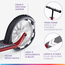 Trottinette FIVE, à partir de 10 ans, pour une taille de120 - 190 cm, jusqu'à 100 kg de poids corporel, pliable, guidon réglable en hauteur, poignées ergonomiques, grandes roues, marchepied ju Normale