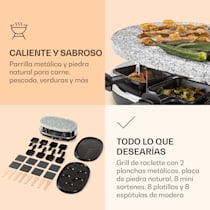 Plancha eléctrica Raclette 4 en 1 para 8 personas