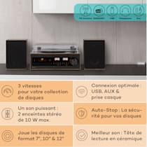 Mini chaîne hifi - Auna Oxford SE - Fonction DAB+-FM - Bluetooth - Lecteur  Vinyle CD - Noir - Cdiscount TV Son Photo