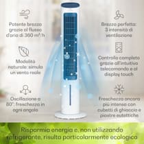 Mistral 5-in-1 ventilatore di raffreddamento dell'aria Umidificatore  Ionizzatore 360 m³/h Controllo remoto Bianco