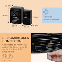 Auna 388-dab+ chaîne hifi stéréo - tuner fm dab , platine vinyle