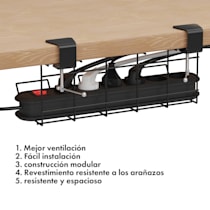 Tacora Bandeja de cables Estante metálico Soporte metálico Portacables, Para regletas de enchufes, Orden práctico, Fácil de montar, Ideal para  escritorios