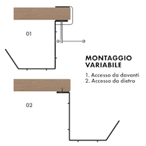 Darwin - Passacavi, struttura a griglia, supporto in metallo, con morsetti, Per ciabatte multipresa, Ordine e praticità, Facile da montare, anche  senza viti, Ideale per la scrivania