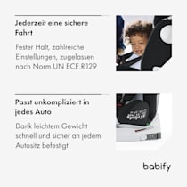 Onboard 360° schwenkbarer Auto-Kindersitz Autositz, 0-12 Jahren, ISOFIX- Befestigungssystem, Kopfstütze, 5-Punkt-Gurtsystem, Schwenkhebelgriff:  um 360° drehbar