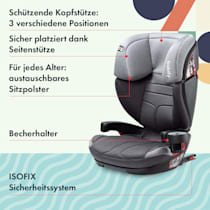 Voyager Fix Auto-Kindersitz Autositz Kindersitz, für Kinder von 3-12  Jahren, ISOFIX-Befestigungssystem, Kopfstütze & Armlehnen, 3-Punkt-Gurtsystem, geprüft & zugelassen: UN ECE Reg. R44/04