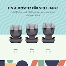 Voyager Fix Auto-Kindersitz Autositz Kindersitz, für Kinder von 3-12  Jahren, ISOFIX-Befestigungssystem, Kopfstütze & Armlehnen, 3-Punkt-Gurtsystem, geprüft & zugelassen: UN ECE Reg. R44/04
