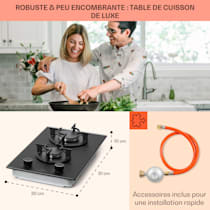 Plaque de cuisson - Klarstein Barzona - Réchaud de camping - 2 brûleurs -  avec tuyaux - Noir