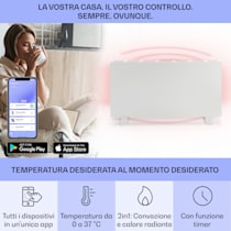 Taal Smart IR Heater Riscaldamento a infrarossi Pannello riscaldante ibrido, 105 x 56 cm, 750 W, IR ComfortHeat (30%) & riscaldamento a convezione  (70%), freestanding, Gestione intelligente, Tim 105 x 56 cm