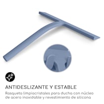 Rasqueta limpiacristales limpiamamparas de ducha Blaze Rasqueta  limpiacristalesEscobilla de baño Escobilla de cristal Flitsche, 23 cm, con 3 soportes, silicona, núcleo de acero inoxidable