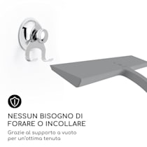 Blaze - Tergivetro, lavavetri per doccia tergicristallo, 23 cm, Con 3  supporti, Silicone, Nucleo in acciaio inox, Ergonomico, Antiscivolo