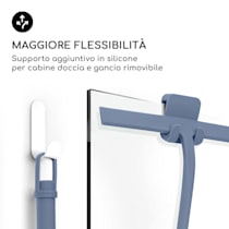 Blaze - Tergivetro, lavavetri per doccia tergicristallo, 23 cm, Con 3  supporti, Silicone, Nucleo in acciaio inox, Ergonomico, Antiscivolo