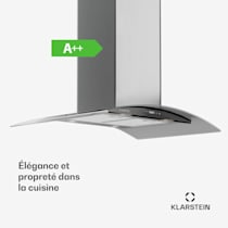 Klarstein Hotte Aspirante 90 cm, Hottes de Cuisine avec Filtre de