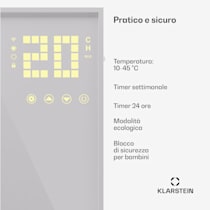 Klarstein Wonderwall Smart - Stufa a infrarossi, 400W, WiFi vertical, 320 W