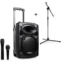 Ibiza Sound PORT12-MKII VHF Portable PA System Battery Speaker inc Wireless  Mic