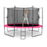 Rocketgirl 366 Trampolin 366cm Sicherheitsnetz innen breite Leiter pink