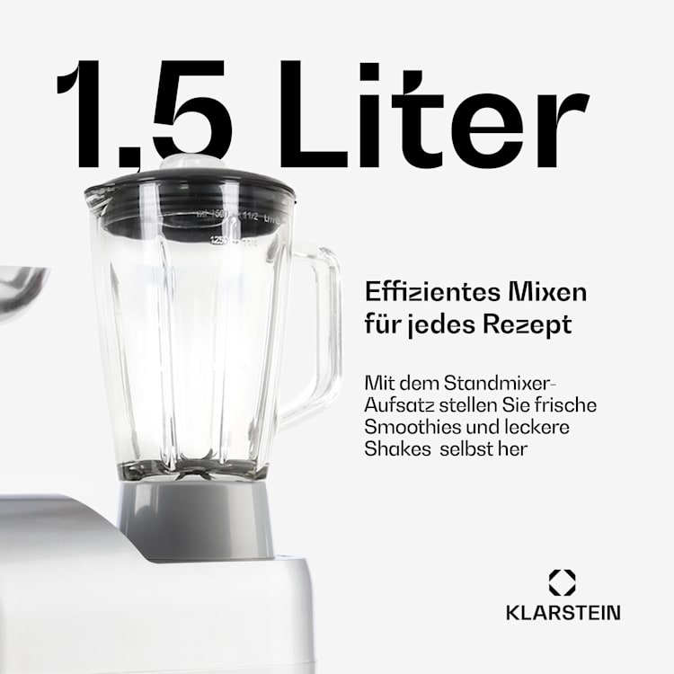 Lucia Robot ménager 3-en-1 1800 W / 2,7 ch 5 l Acier inoxydable sans BPA Argent Métallisé