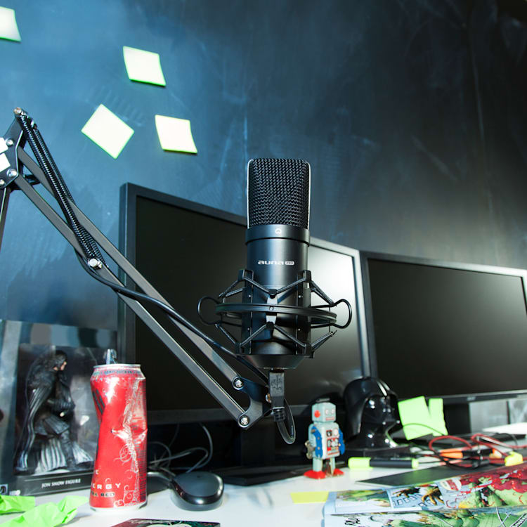 Kondenzátorový mikrofón auna Pro MIC-900B, USB, čierny Čierna | Čierna
