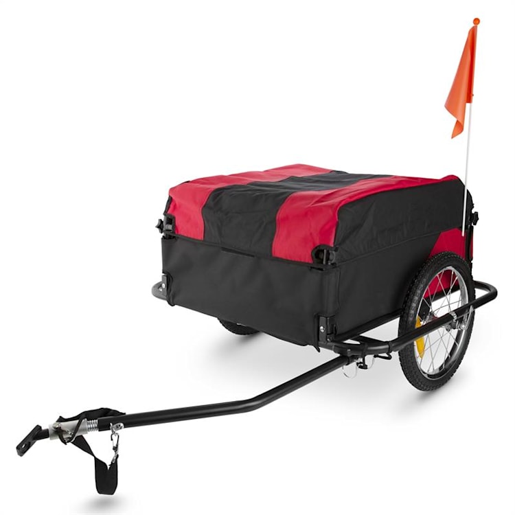 Mountee Fahrradanhänger Lastenanhänger 130l 60kg Stahlrohr Rot