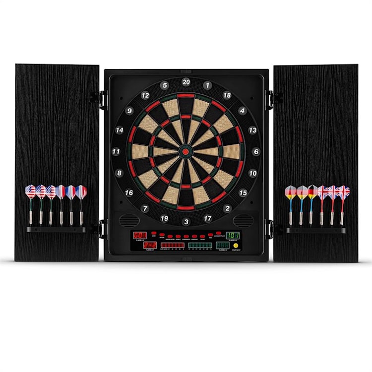 Dartchamp Dartscheibe Dartautomat Softtip Design-Türen schwarz 