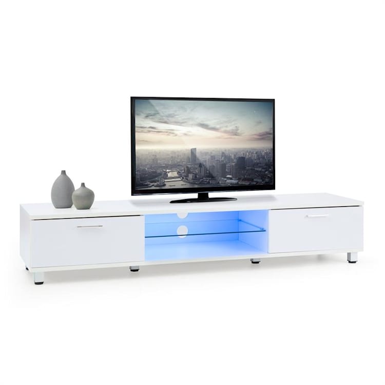 Keira Lowboard, TV stol, beli, s LED osvetlenjem, promjena boja 