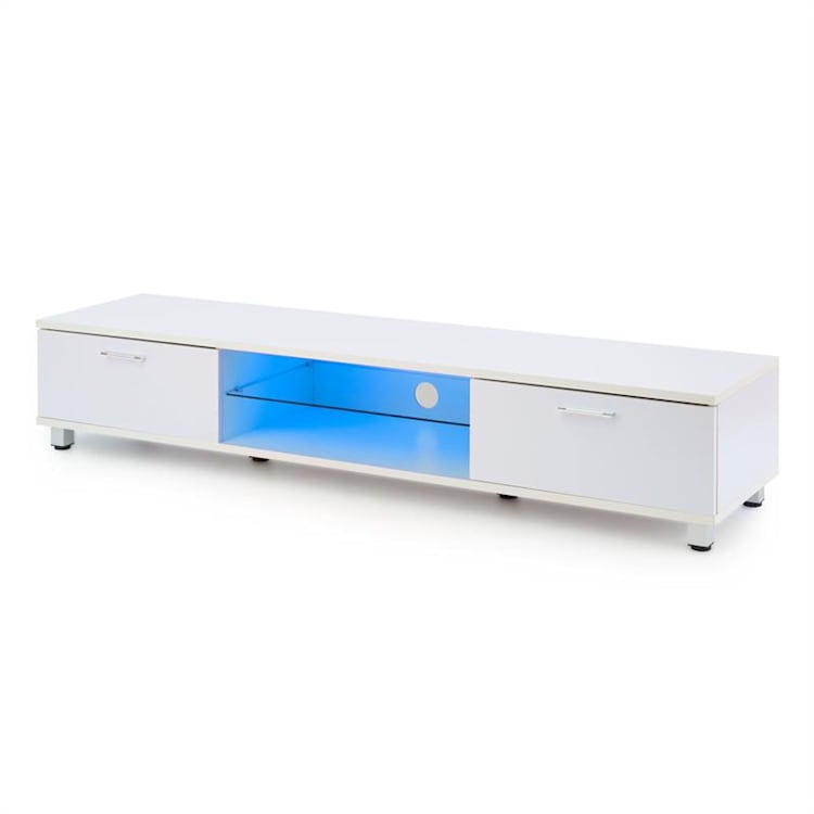 Keira Lowboard, TV stol, beli, s LED osvetlenjem, promjena boja 