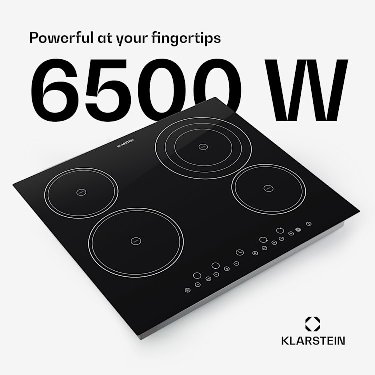 Virtuosa Ceramic Glass Hob Built-in Oven Cooker 6500W 59x52cm 