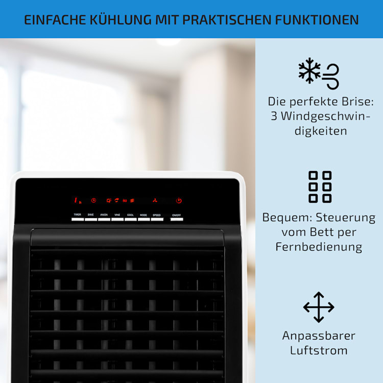 CTR-1 4-in-1 Luftkühler 360 m³/h 65W 7Ltr 3 Stufen Fernbedienung mobil 360 m³/h | Nein | Weiß
