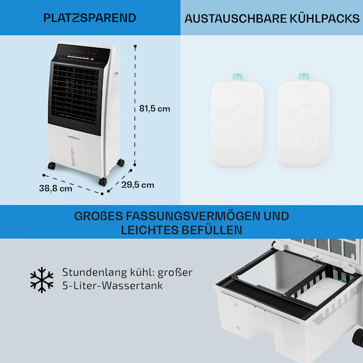 CTR-1 4-in-1 Luftkühler 360 m³/h 65W 7Ltr 3 Stufen Fernbedienung mobil 360 m³/h | Nein | Weiß