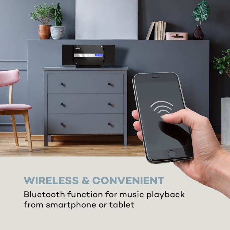 V-20 DAB, vertikálny stereo systém, bluetooth, NFC, CD, MP3, USB, DAB+ a UKW tuner 