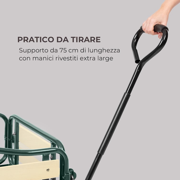 Ventura Carretto a Rimorchio Carichi Pesanti 300 kg Acciaio Verde scuro