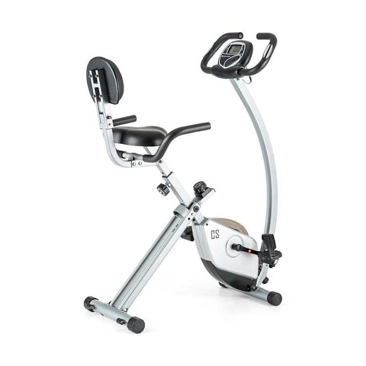 Trajector Cyclette X-Bike Schienale Supporto Laterale Pieghevole 110 kg Argento metallizzato