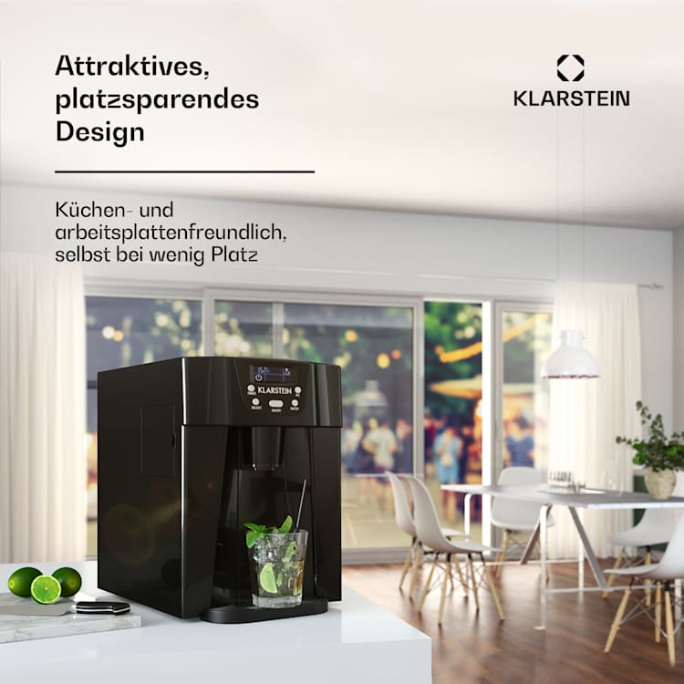 Ice Volcano 2G Machine à glaçons LED 12 kg en 24 h 2L 6-10 min – noir 