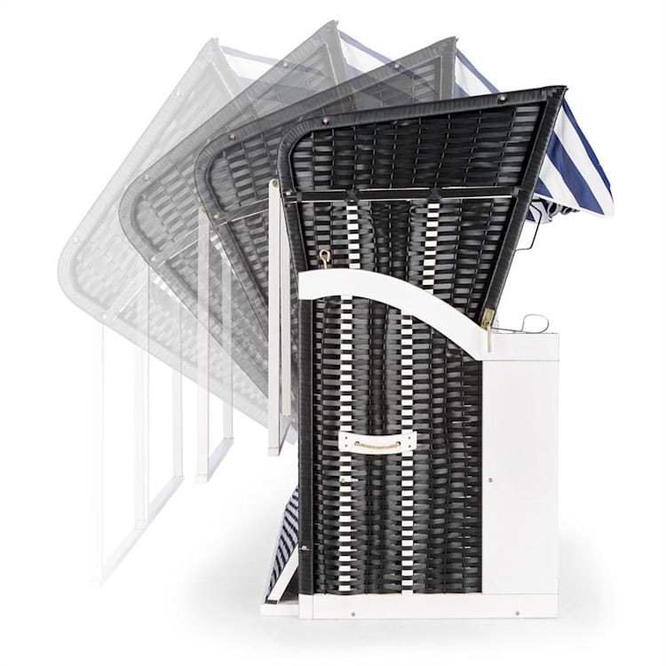 Hiddensee Cabina Sdraio XL 2 Posti a strisce blu/bianco Bianco / Multi