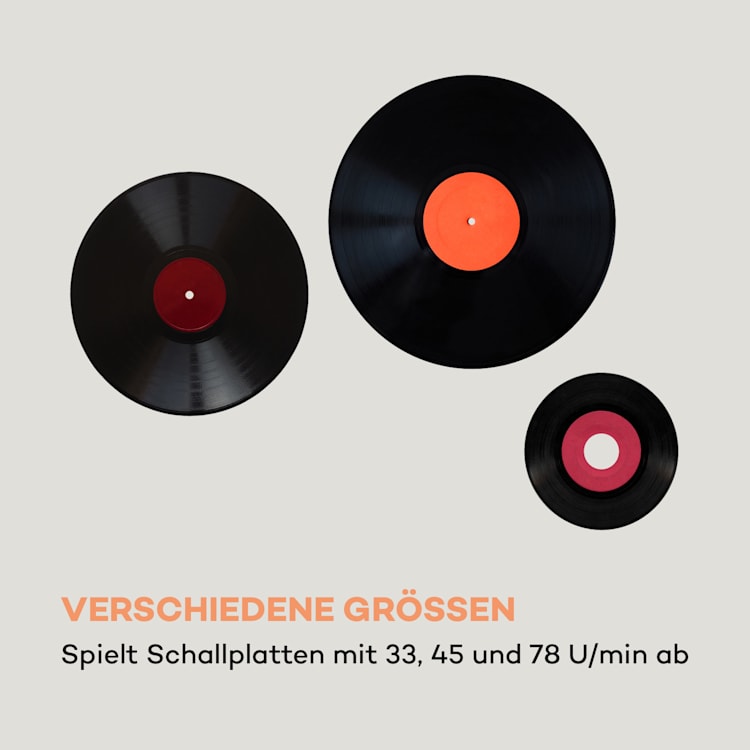 Nostalgy by auna Peggy Sue Retro-Plattenspieler LP USB AUX 