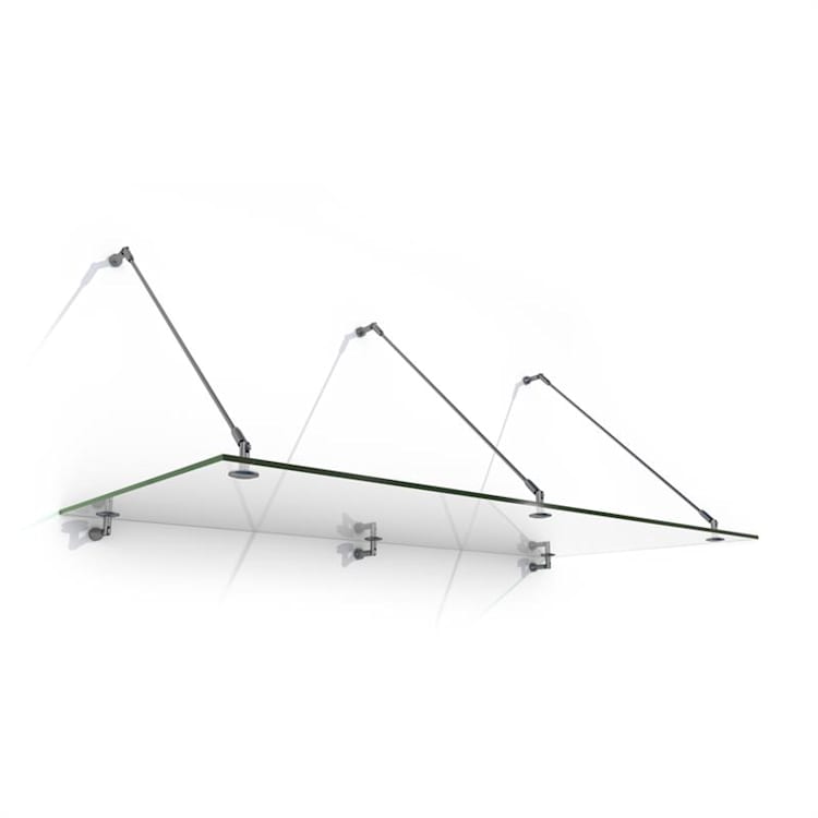 Skygate 200 gläsernes Pultvordach Türvordach 200x90 Edelstahl Klarglas 200 cm