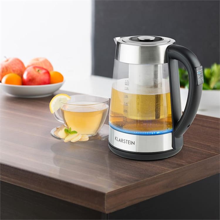 Ostfriese Electric Kettle 2-in-1 Teapot 1.7L 2200Wl LED Stainless Steel Glass 