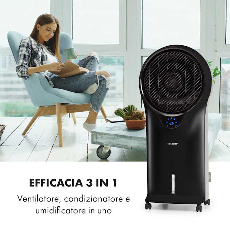 Whirlwind 3 in 1, raffrescatore evaporativo, ventilatore, umidificatore, 1600 m³/h 1600 m³/h | No | Nero