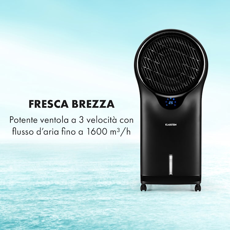 Whirlwind 3 in 1, raffrescatore evaporativo, ventilatore, umidificatore, 1600 m³/h 1600 m³/h | No | Nero