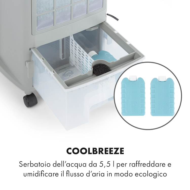 Whirlwind 3 in 1, raffrescatore evaporativo, ventilatore, umidificatore, 1600 m³/h 1600 m³/h | No | Nero